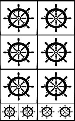 Rub 'N' Etch Ship's Wheel