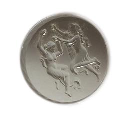 Dancing Nymphs Round Relief Jewel, Clear