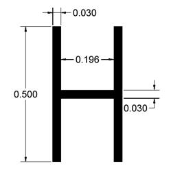 1/8 Round H Lead Came (12ft)