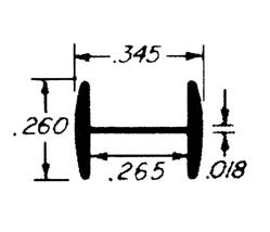 1/4" High Heart H Lead Came (#8531)