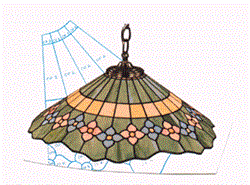 Cone Form Stained Glass Lampshades