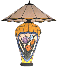 Bradley Base Tulips and Butterfly Lamp Base Pattern (LB10-10)