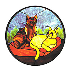 Carolyn Kyle Stained Glass Pattern -  Feline Friends (CKE-35)