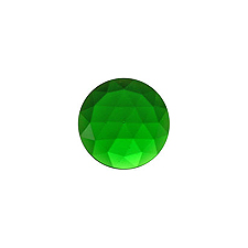 15mm (5/8") Green Round Faceted Jewel
