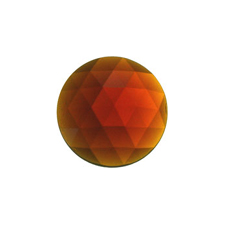 20mm (3/4") Dark Amber Round Faceted Jewel