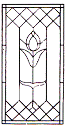 WP-30 Stylized Tulip Stained Glass Window Pattern