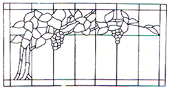 WP-54 Grape Trellis Stained Glass Window Pattern