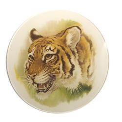 Tiger Glass Medallion
