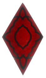 Ruby 3-3/4" x 6-7/8" Stenciled Glass Piece