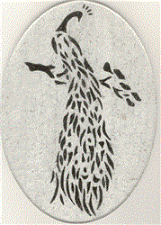 Peacock Baroque Clear Glass Medallion
