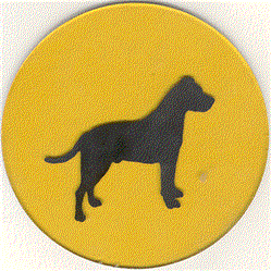 Fairly Ordinary Dog Amber Glass Medallion
