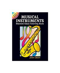 Musical Instruments Stained Glass Coloring Book (Pocket-Sized)
