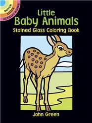 Little Baby Animals Stained Glass Coloring Book (pocket sized)