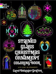 Stained Glass Christmas Ornament Coloring Book