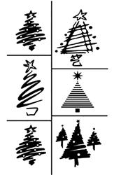 Rub 'N' Etch  Christmas Trees