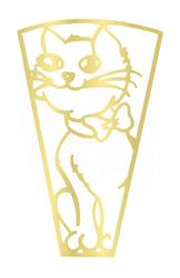 Cat Night Light Brass Filigree