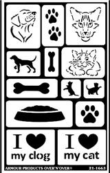 Over 'n' Over Paws Stencil