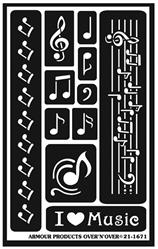 Over 'n' Over Musical Notes Stencil