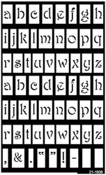 Over 'N' Over Lowercase Alphabet Etching Stencil