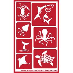 Over 'n' Over Sea Creatures Stencil