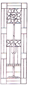 WP-18 Stylized Rose Stained Glass Window Pattern