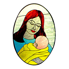 Carolyn Kyle Stained Glass Pattern - Mother & Child (CKE-49)