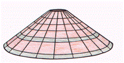 18" Cone Geometric Stained Glass Lampshade Pattern