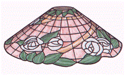 18" Cone Rose Blossom Stained Glass Lampshade Pattern