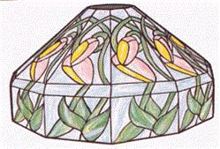 15" Panel Buds Stained Glass Lampshade Pattern