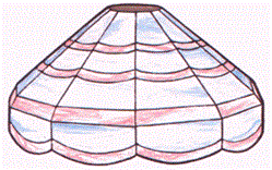 15" Panel Geometric Stained Glass Lampshade Pattern