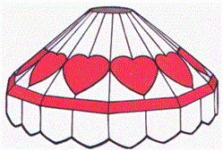 15" Panel Heart Stained Glass Lampshade Pattern