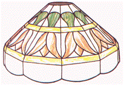 15" Panel Tulip Stained Glass Lampshade Pattern