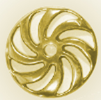 5" Cast Brass Ventilated Vase Cap - Spiral