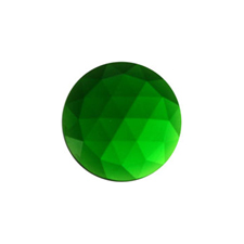20mm (3/4") Green Round Faceted Jewel