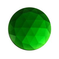 25mm (1") Green Round Faceted Jewel