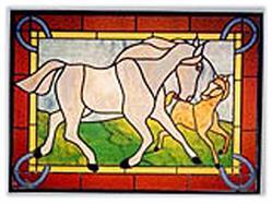 Carolyn Kyle Stained Glass Pattern - Mare & Foal (CKE-24)