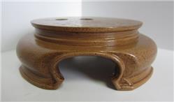 Faux Oak 4" Decorative Lamp Base Bottom, Flat Top