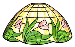 20" Globe Stylized Tulip Stained Glass Lampshade Pattern