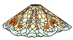 22" Cone Louis XIV Stained Glass Lampshade Pattern