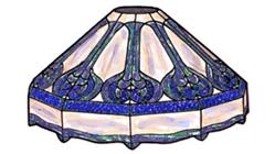 Glass Package for BLUE Arabesque 15" Panel Lampshade Pattern #6450