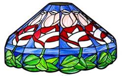 15" Panel Rose Stained Glass Lampshade Pattern