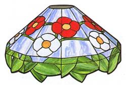 15" Panel Floral Stained Glass Lampshade Pattern