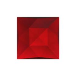 25mm (1") Red Square Faceted Jewel